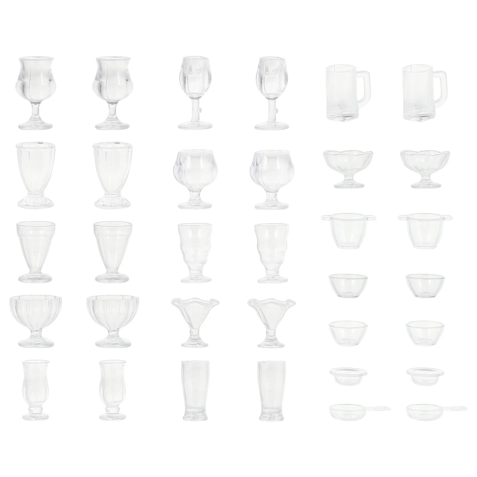 

34 Pcs Candy Model Plastic Mini Cup Mini Toy House Micro Food Container Plastic Mini Adornment Mini Cup Mini Accessoriesss