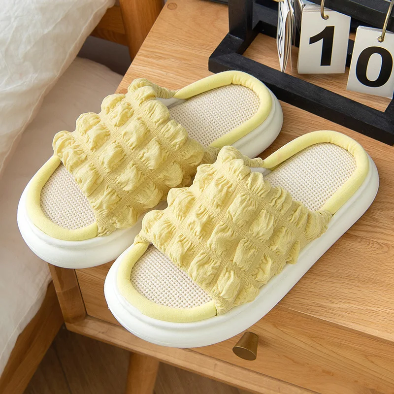 

Thick linen warm slippers for women's home with non-slip soft soles eva slippers for men Comfortable and unique womens shoes