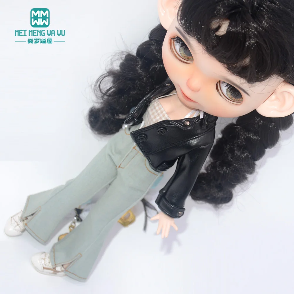Фото Одежда для кукол блайз Azone OB24, 28-30 см, модные кожаные куртки, джинсы, расклешенные брюки, топ-труба, аксессуары, подарок для девочек, игрушки №2