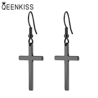 qeenkiss eg8218 2022 fine jewelry wholesale fashion woman man wedding birthday gift cross titanium stainles steel drop earrings