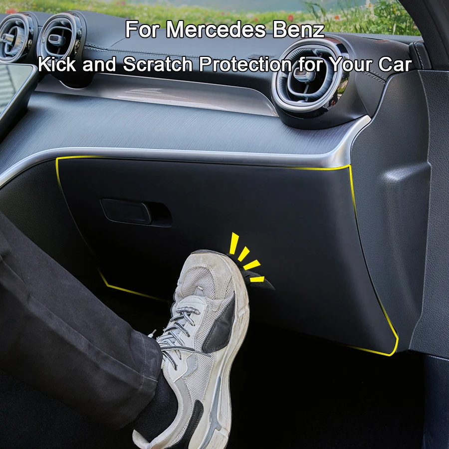 Фото Для Mercedes Benz C E Class GLC W213 W214 W205 W206 X254 22-25 Кожаная наклейка-защита для пассажирского отделения для хранения вещей №2