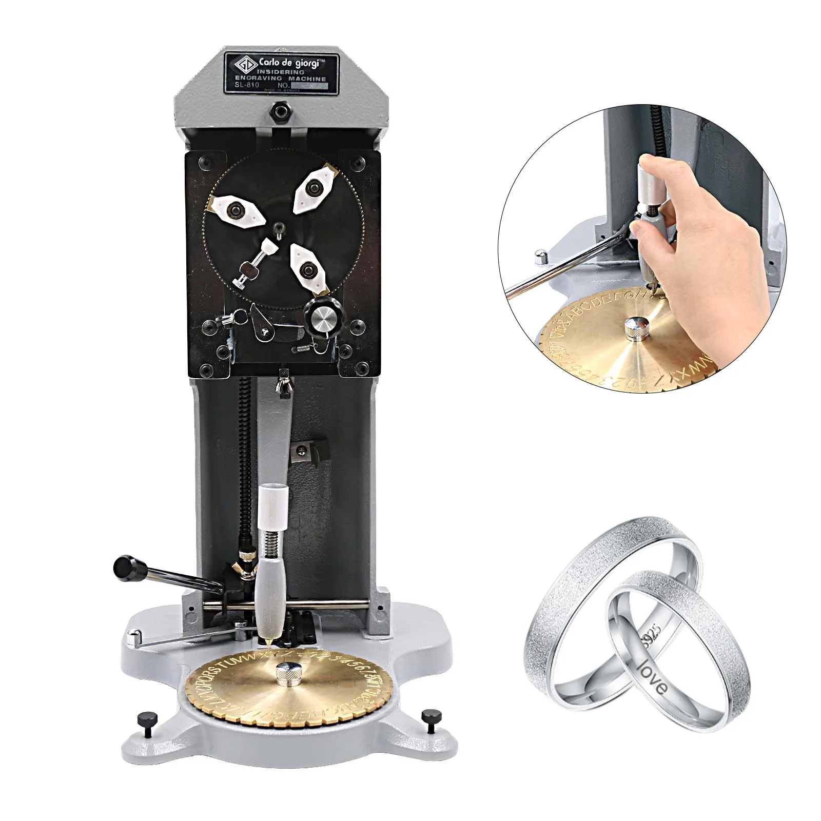 Ring Engraver for Inside Ring Engraver Stamper with Two Faces Standard Sided Dial 1.5mm-2.0mm Character Letter Block Stamper