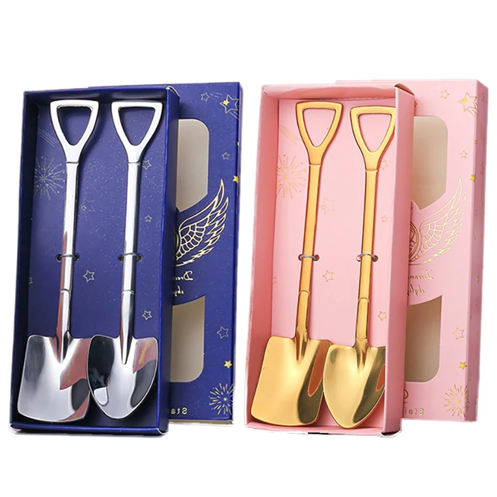 

4/1PCS Stainless Steel Coffee Tea Spoon Creative Shovel Spoons For Ice Cream Dessert Watermelon Scoop For Kitchen Tableware Sets