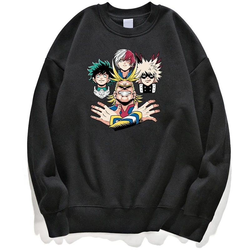 

Толстовка My Hero академия, мужские толстовки с японским аниме, толстовка Deku Todoroki Shoto Bakugou Katsuki, пуловер, джемпер с круглым вырезом