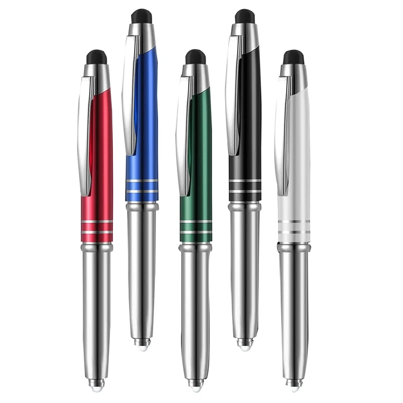 

5 Pcs Stylus Pen For Touchscreen Devices Multi-Function Capacitive Pen With LED Flashlight Writing Pens