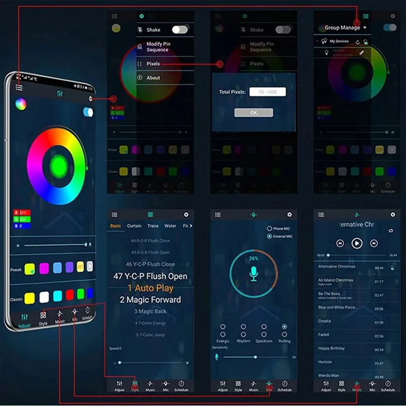 72/48/36 светодиодный RGB автомобильный ножной светильник с USB автомобильным