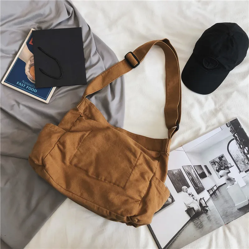 

2022 Fashion Fatchels Winter Package Large Capacity Canvas Shoulder Bags Solid Soft Denim Leisure Or Travel Bag for Women