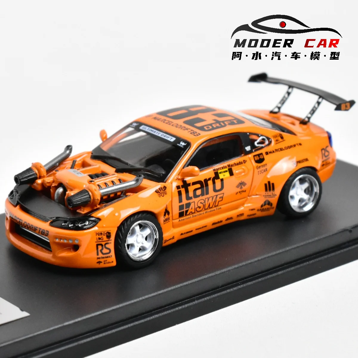 Модель YS 1:64 Silvia S15 Marcelo Drift V8 литая под давлением модель автомобиля