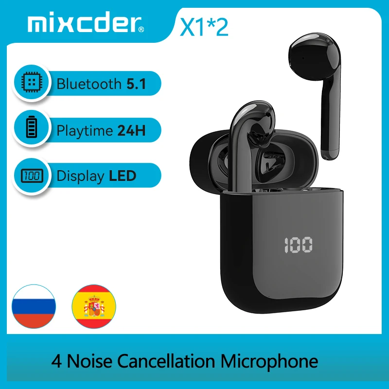 2 шт., беспроводные наушники Mixcder X1 TWS с Bluetooth V5.1, 13 мм