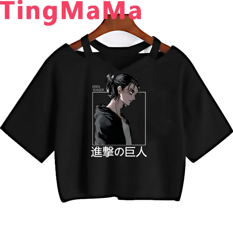 Футболка женская с японским аниме атака на Титанов |
