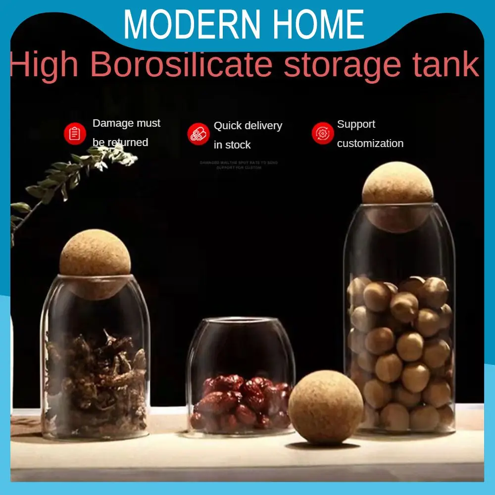 

Pepper Shaker Sealed Storage Tank Tea Cans Glass Food Storage Box Can With Ball Cork Lid Kitchen Organizer Glass Storage Jar