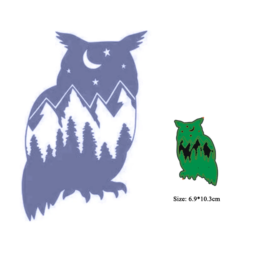 Металлические Вырубные штампы для скрапбукинга 2023 форма животных Сова бумажный
