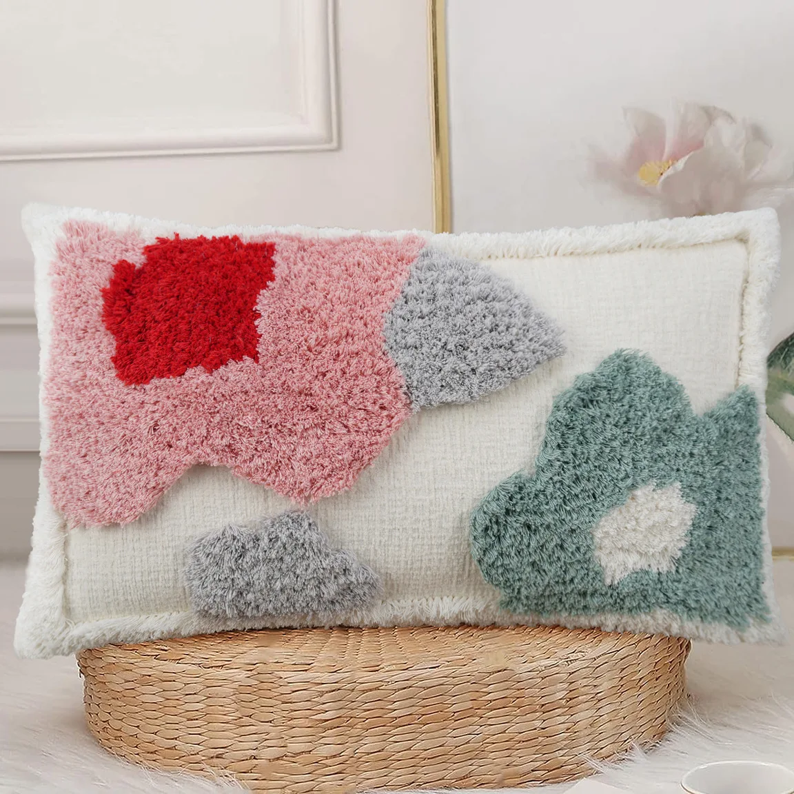 Высококачественная подушка для спинки дивана из искусственного лисьего меха с