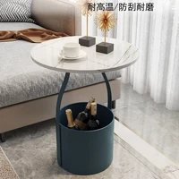nordic sofa side table simple light luxury round small coffee table living room storage corner table seating area bedside table