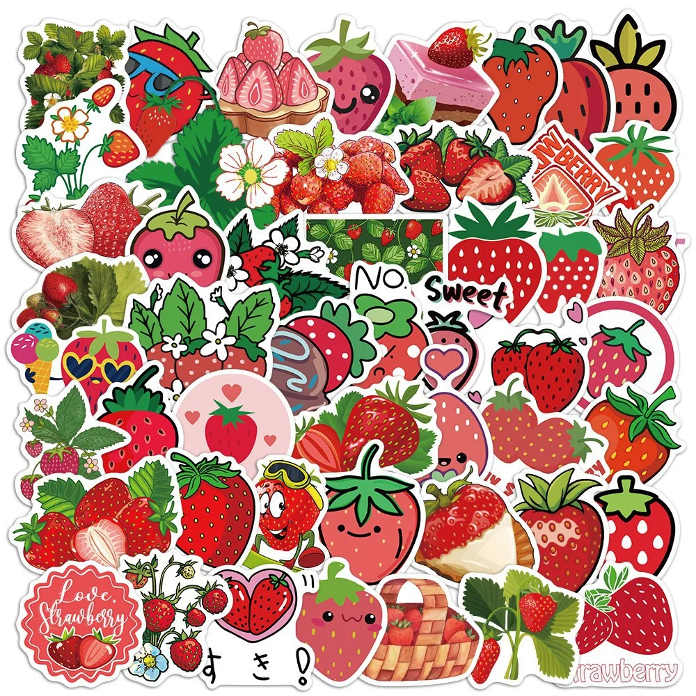 

10/30/50PCS Cartoon Cute Strawberry Graffiti Sticker DIY Decoration Suitcase Motorcycle Children Waterproof Sticker Wholesale