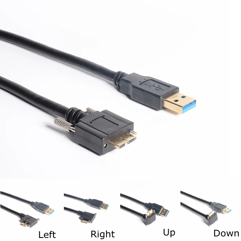 Кабель со штекером USB 3 0 A и разъемом Micro B левый правый вниз угол 90 градусов штекер