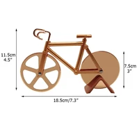 bicycle pizza cutter stainless steel non stick cutting wheels display stand a very cool gift for christmas by