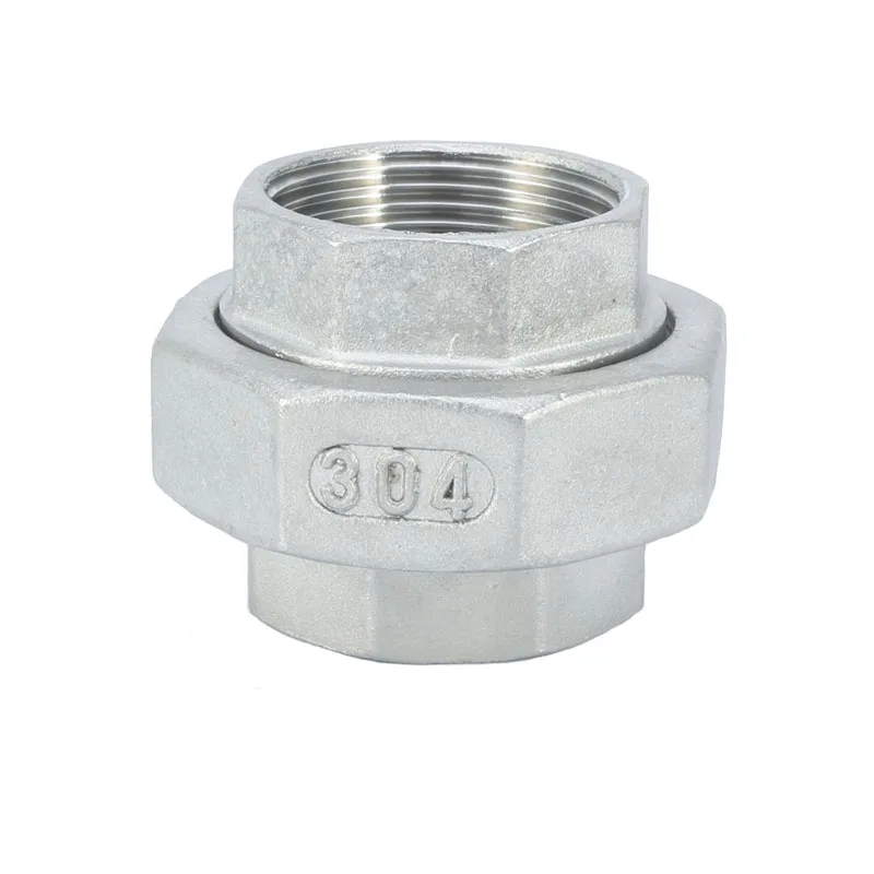 

1/8" 1/4" 3/8" 1/2" 3/4" 1" 1-1/2" 2" 3" BSP NPT Female Socket Union Coupler 201 304 316 Stainless Steel Pipe Fitting Connector