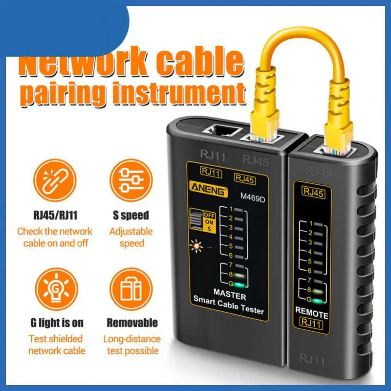 

Тестер сетевого кабеля Aneng M469d, тестеры Utp для кабелей Lan, Cat5, Ремонтный детектор линии подключения Rj45, Rj11, Rj12, инструменты для ремонта сети