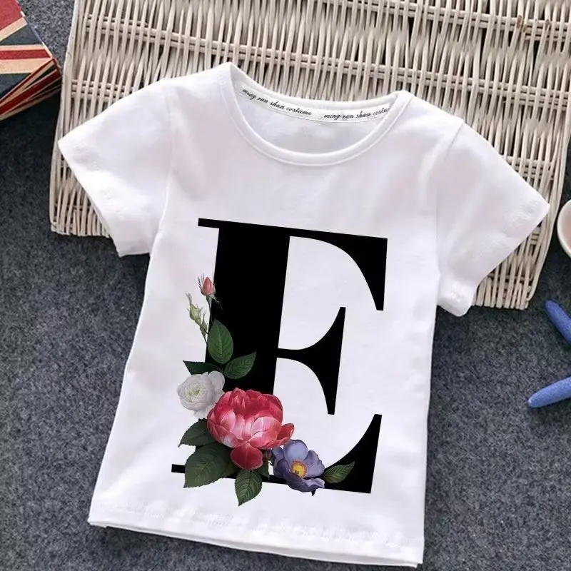 

Summer New T-shirt Fashion Alphabet Girls Tshirts Boy Tshirt Flowers Element Nice Round NeckTees Kids Tshirt 2023 2 3 4 5 6 7 8Y