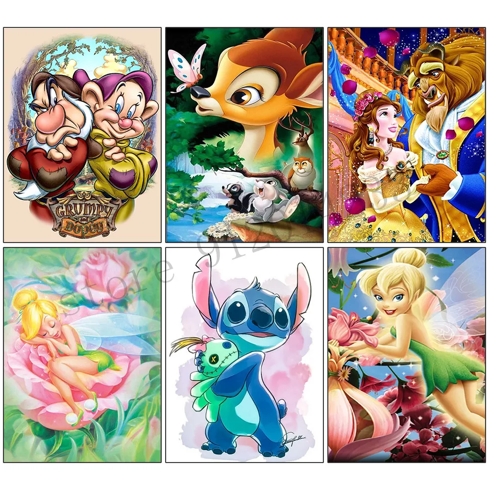 

Картина из мультфильма «сделай сам» Disney, алмазная живопись, полная выкладка, принцесса, Красавица и чудовище, мозаика, ручная работа, подаро...