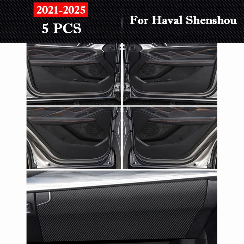 

For Haval Shenshou 2021-2025 Car Door Anti Kick Pad Protection Sticker Carbon Fiber Scratch Resistant Film Interior Accessories