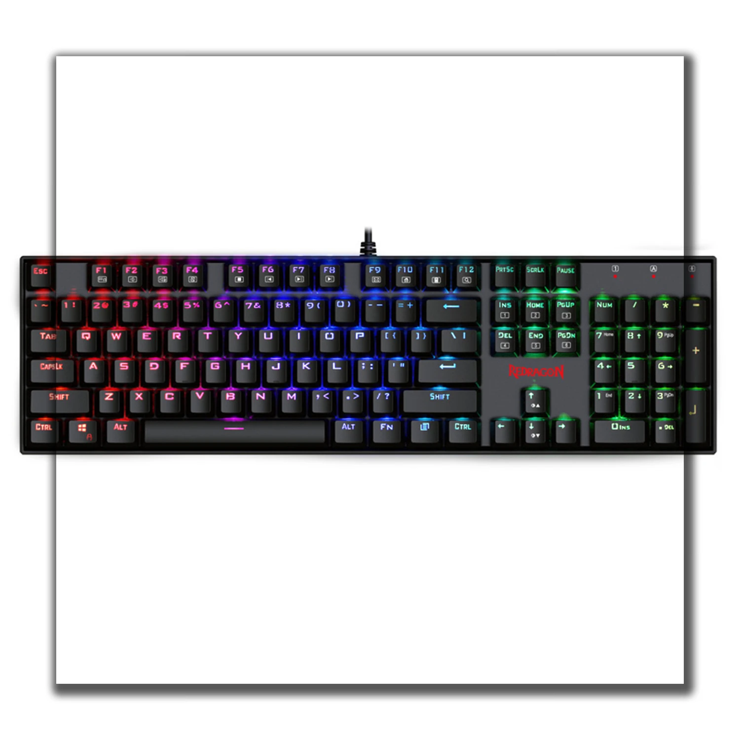REDRAGON K551 Mechanical Gaming Keyboard 104 Keys RGB Backlit USB Wired Keyboard with Blue Switches for Windows Gaming PC Laptop