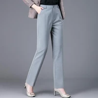 women high waist casual formal cropped pants elegant work wear korean fashion ol straightl pants chic slim office lady trousers