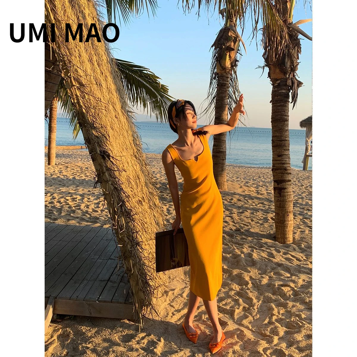 

Женское длинное платье на бретелях, элегантное приталенное платье в Корейском стиле, Y2K, весна-лето