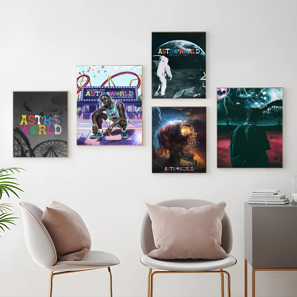 Тревис Скотт Родео астромир Сделай Сам липкий плакат белая бумага печать плакаты