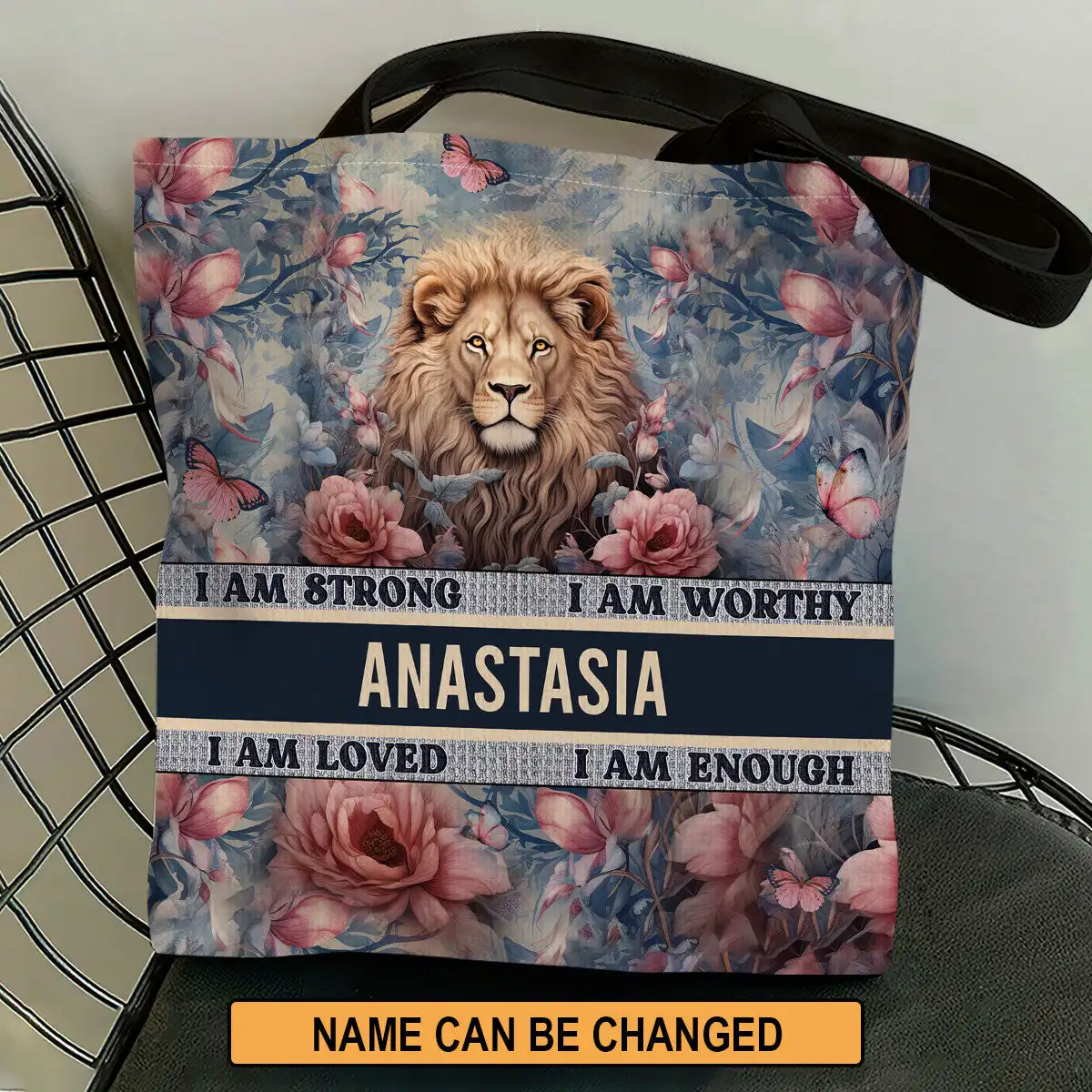 

Fashion Christian Lion Flowers Pattern Women Tote Bag Portable Beach Shoulder Shopping Sac Casual Large Capacity Female Handbags