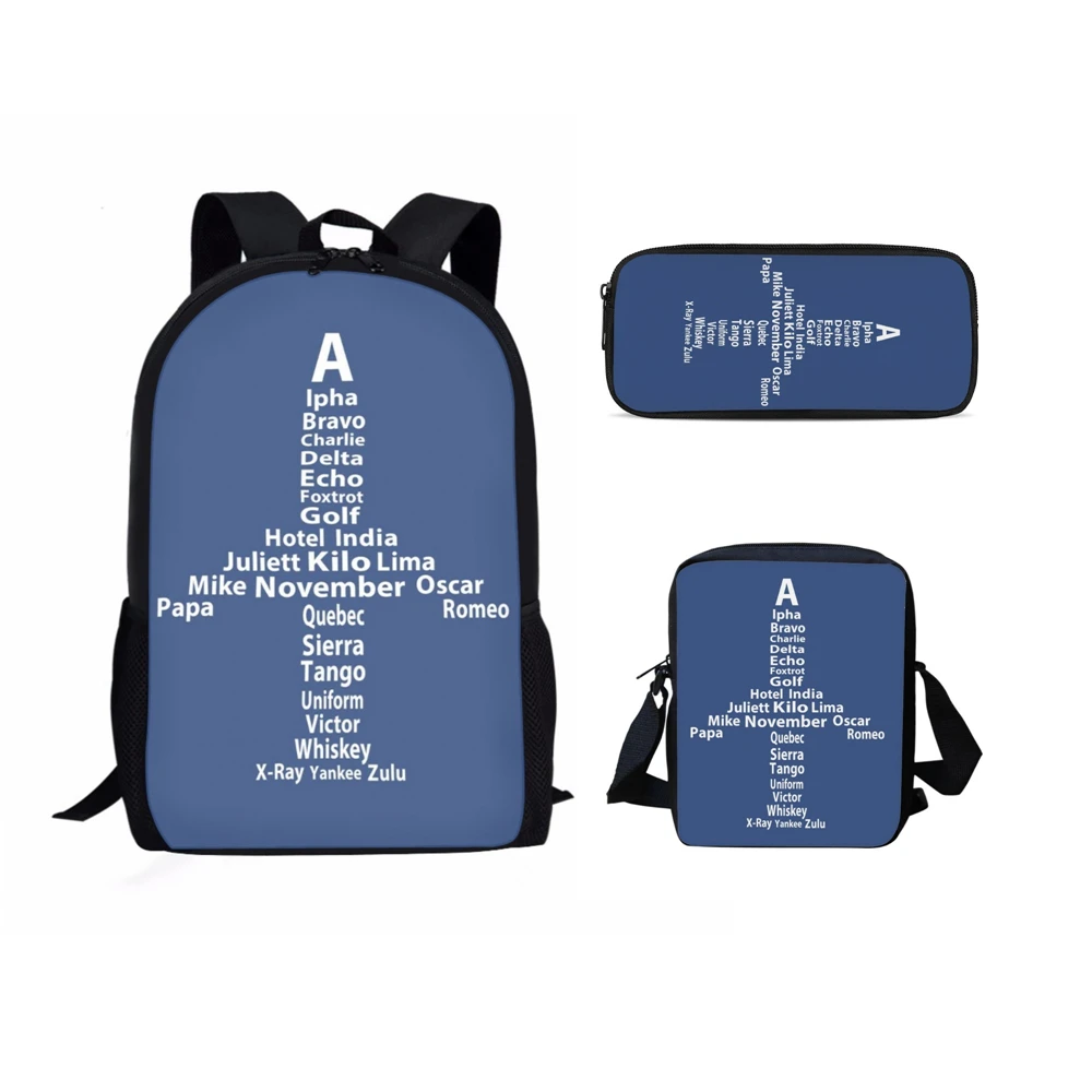 Пилот самолета с 3D принтом 3 шт./компл. школьные сумки для школьников рюкзак