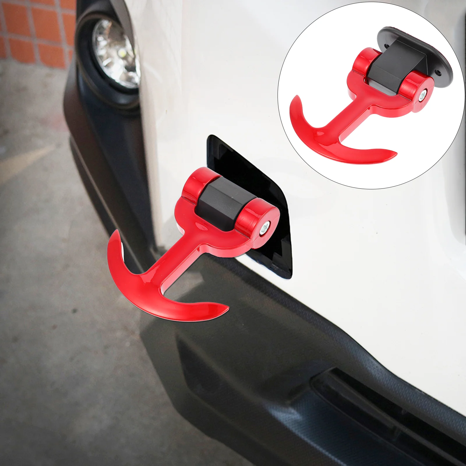 

Trailer Hitch Tow Hooks Auto Hook Car T-Type Trailer Hook Abs Front Rear Bumper Hook Universal Modified Hook