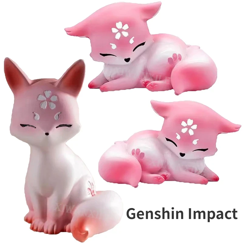 

9cm Genshin Impact Yae Miko Anime Figure Yae Miko Fox Action Figure Q Version Venti Klee Figure Collectible Model Doll Toy Gift