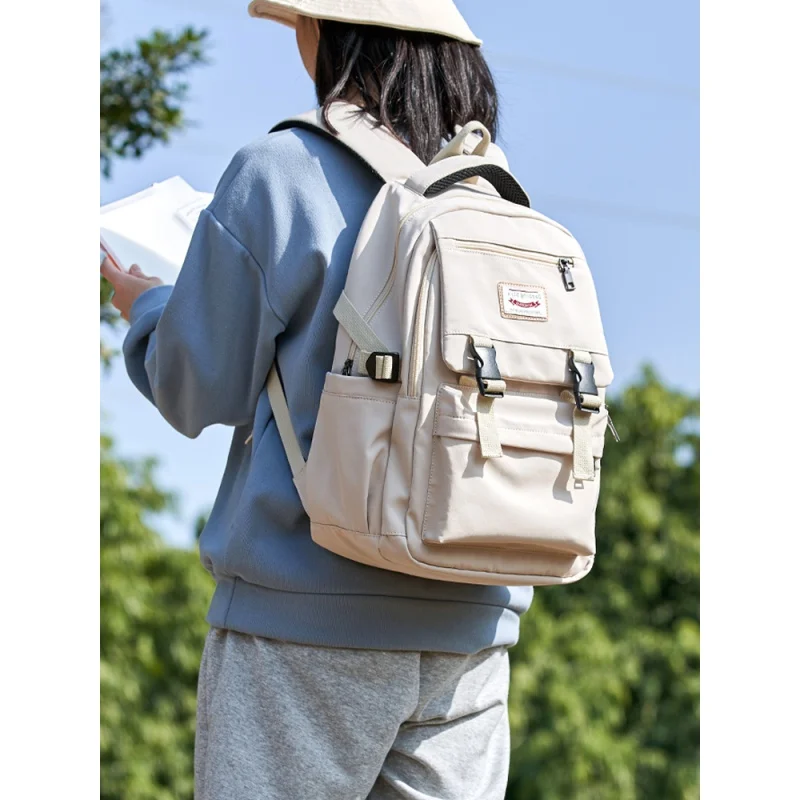 

Korean Style Student Schoolbag Women's Large Capacity Leisure Junior School Backpack High School Student Campus Leisure Backpack