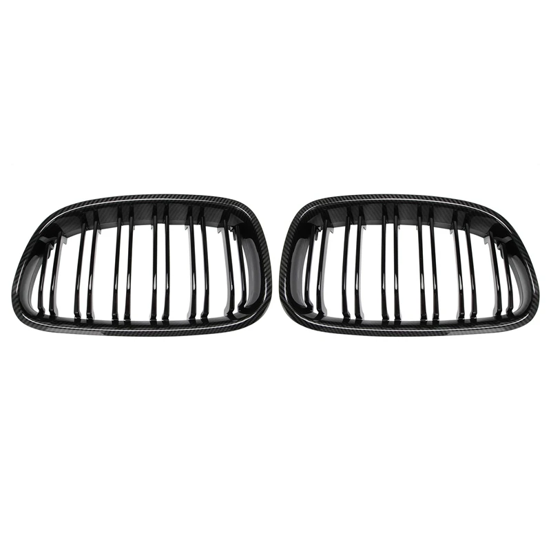 

Передний бампер, решетка радиатора с двойной линией, сетчатая решетка для BMW 1 серии F20 F21 2011 2012 2013 2014, углеродное волокно