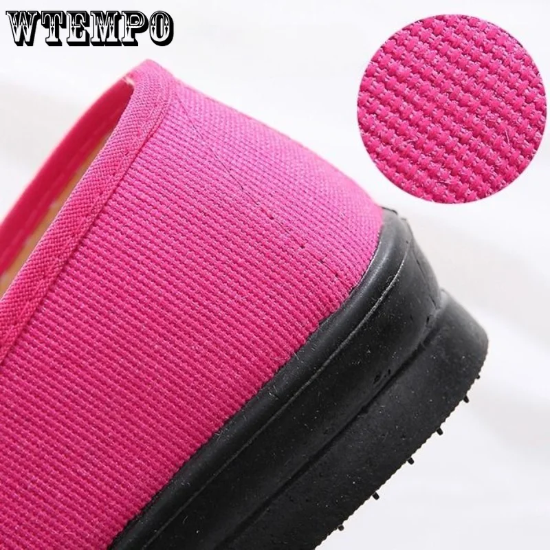 WTEMPO Women Flat Shoes Casual Hollow Mesh Cloth Loafers Slip on Summer Spring Mother Sandals Breathable Shoes Dropshipping