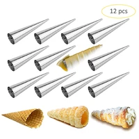 6pcs conical tube cone roll moulds spiral croissants tubes molds cream horn mould pastry mold cookie dessert kitchen baking tool