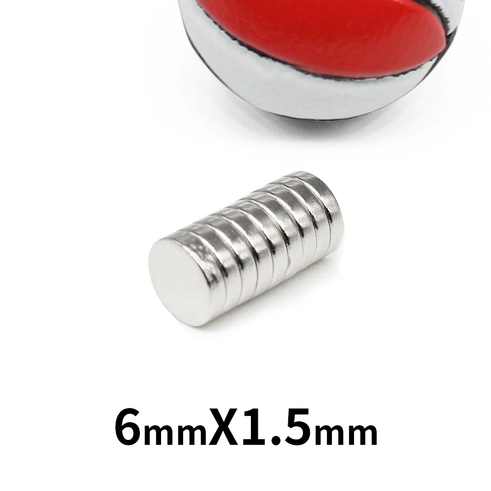 

50/100/200/500/1000/1500PCS 6x1.5 Disc Strong Permanent Neodymium Magnets 6x1.5mm Thin Small Round Search Magnet 6*1.5 mm