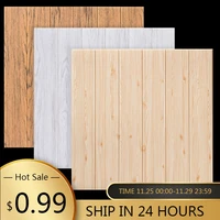 3d wood grain wall sticker diy easy peel and stick wood wall paneling waterproof pe foam wallpaper for living room tv wall