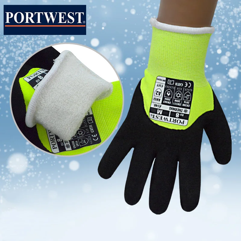 

Зимние перчатки Portwest EN511 -50 ℃, антихолодные нитриловые матовые погружные перчатки с сильным захватом, термостойкие износостойкие перчатки ...