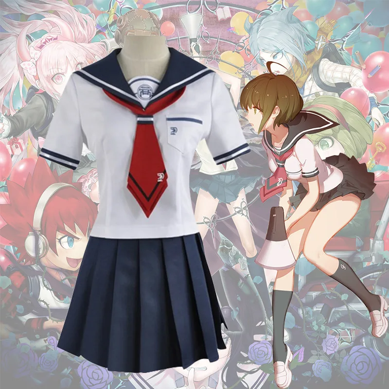 

Костюм для косплея абсолютная Despair Girl Naegi Komaru JK униформа из аниме «данганронпа» Женский костюм с матросской юбкой