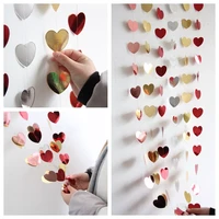 2m love heart paper garlands 2022 happy valentines day party decoration for home living room curtain weeding decor for wedding