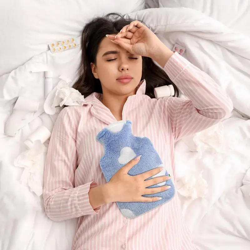 Мешок для горячей воды грелка бутылок с водой ног 1 л плюшевая грелки бутылка