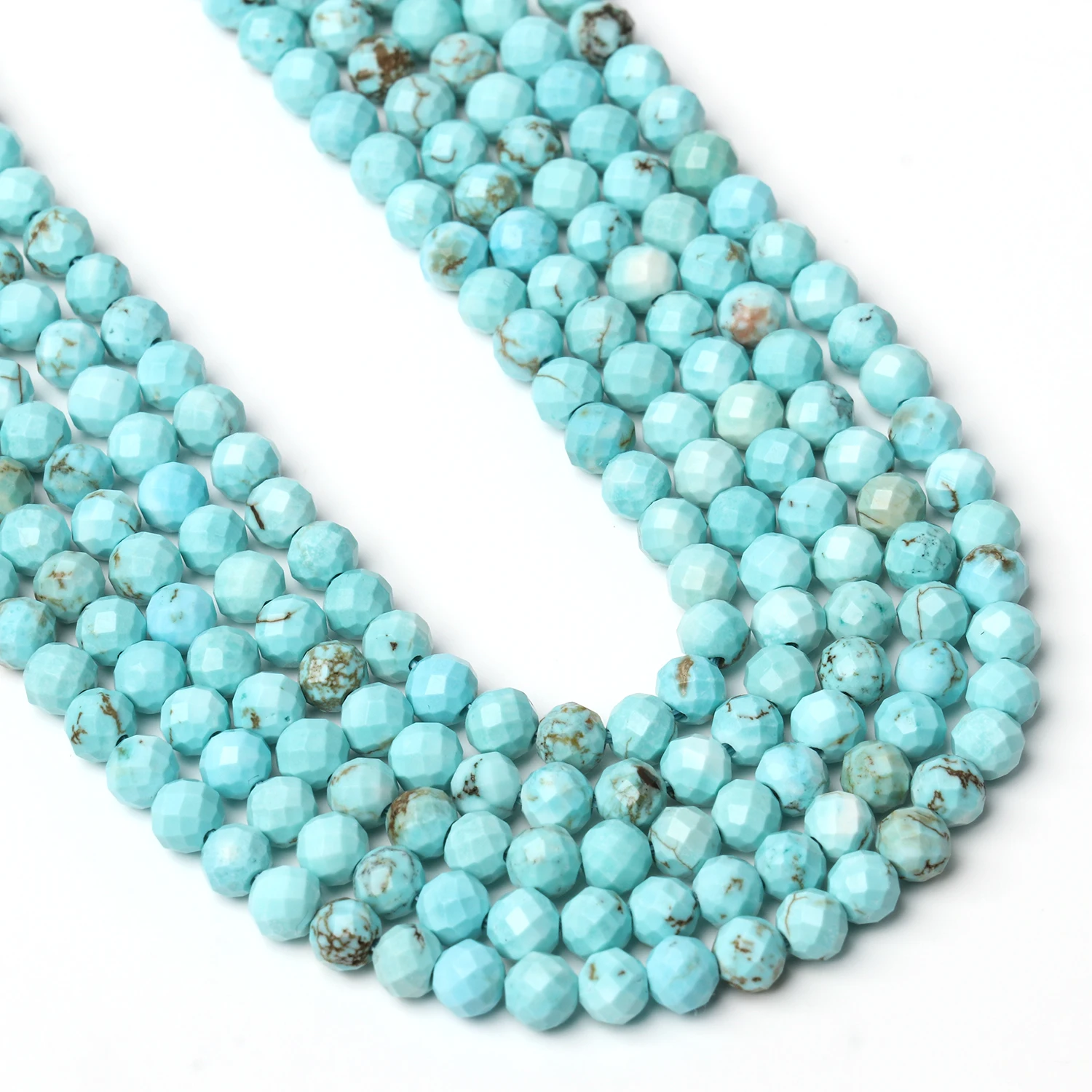 

Natural Stone Faceted Turquoise Small Loose Beads For Jewelry Making DIY Bracelet Pendant Necklace Material Wholesale 2/3/4mm