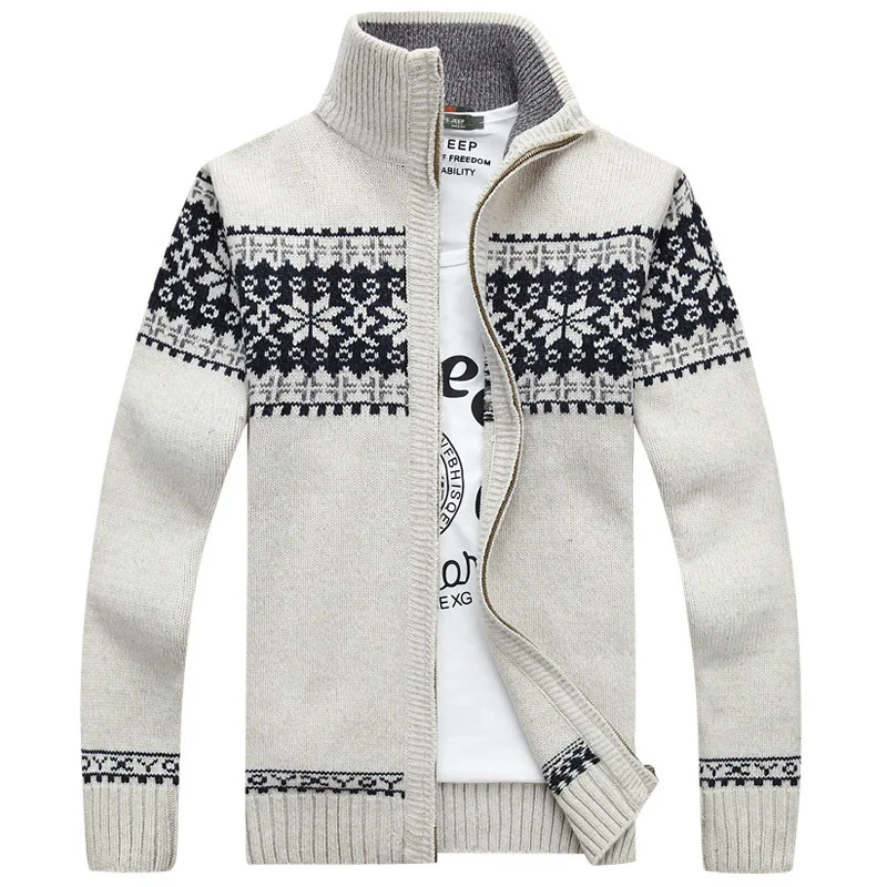 Autumn/Winter 2022 Sweater Men's Jacquard Slim Stand Neck Sweater Fashion Casual Coat Sweater Men's Cardigan