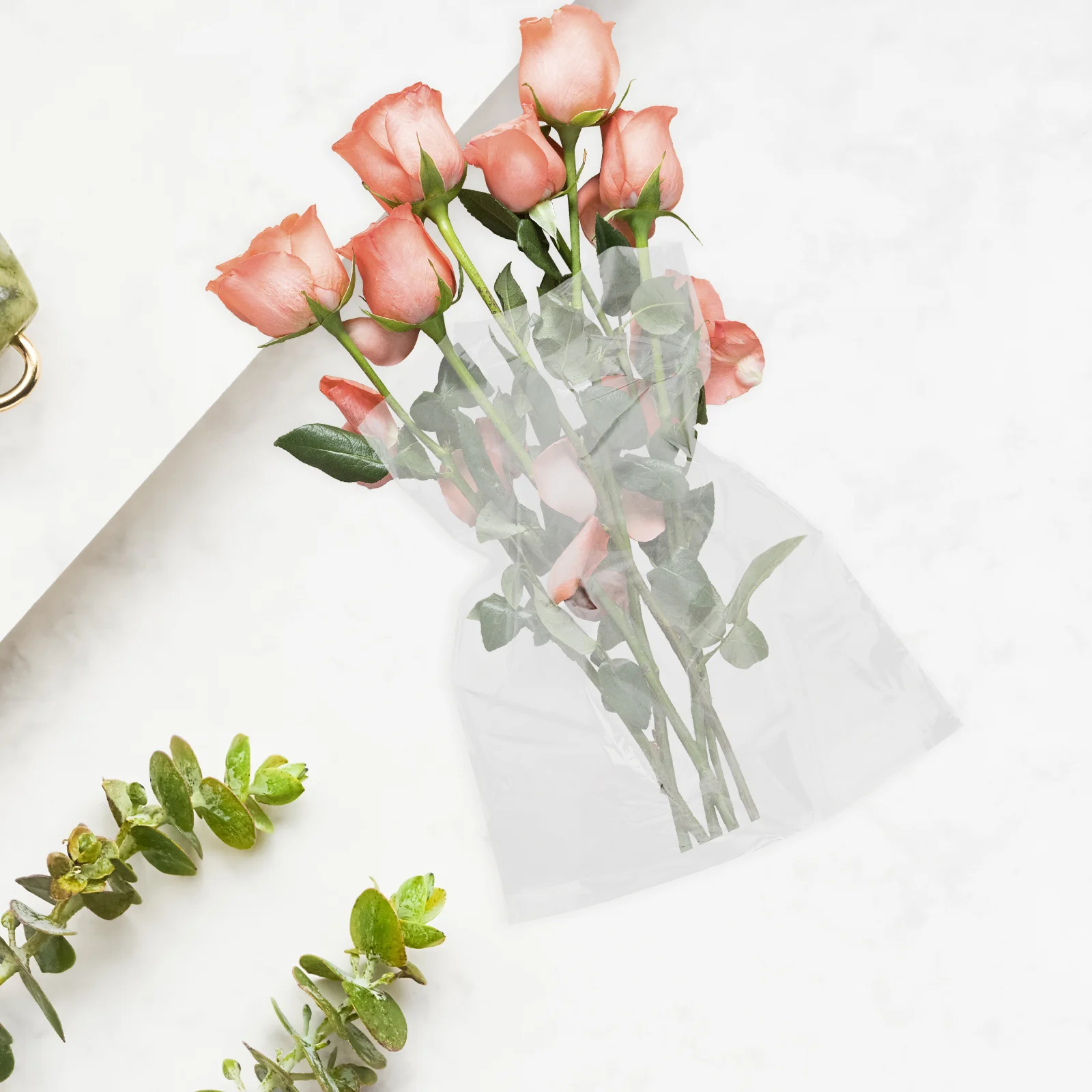 50 шт. упаковочные пакеты для букета прозрачные цветочные цветы подарок воды