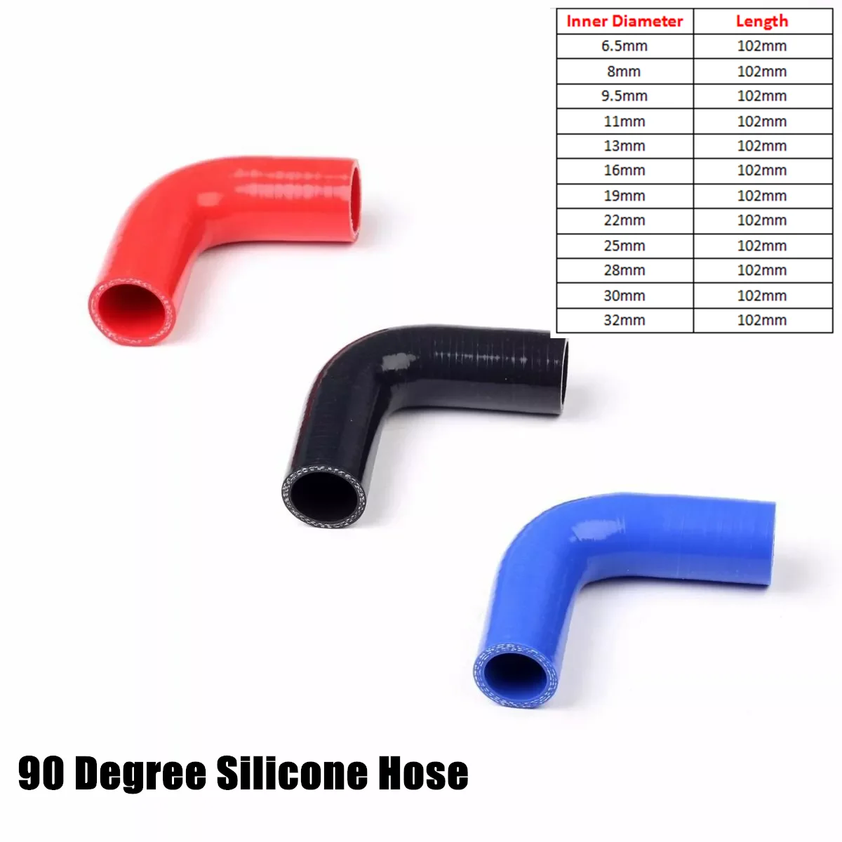 

Силиконовый шланг с углом 90 градусов, соединительная муфта для интеркулера, турбошланг с внутренним диаметром 9,5 мм, 8 мм, мм, 11 мм, 13 мм, 16 мм, 19 мм, 22 мм, 25 мм, 28 мм, 30 мм, 32 мм