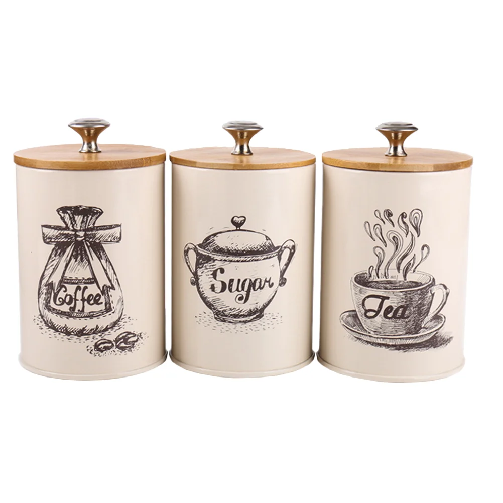 

Storage Tank Kitchen Container Tea Can Coffee Jars Leaf Sugar Dust-proof Durable Cans Covers Food