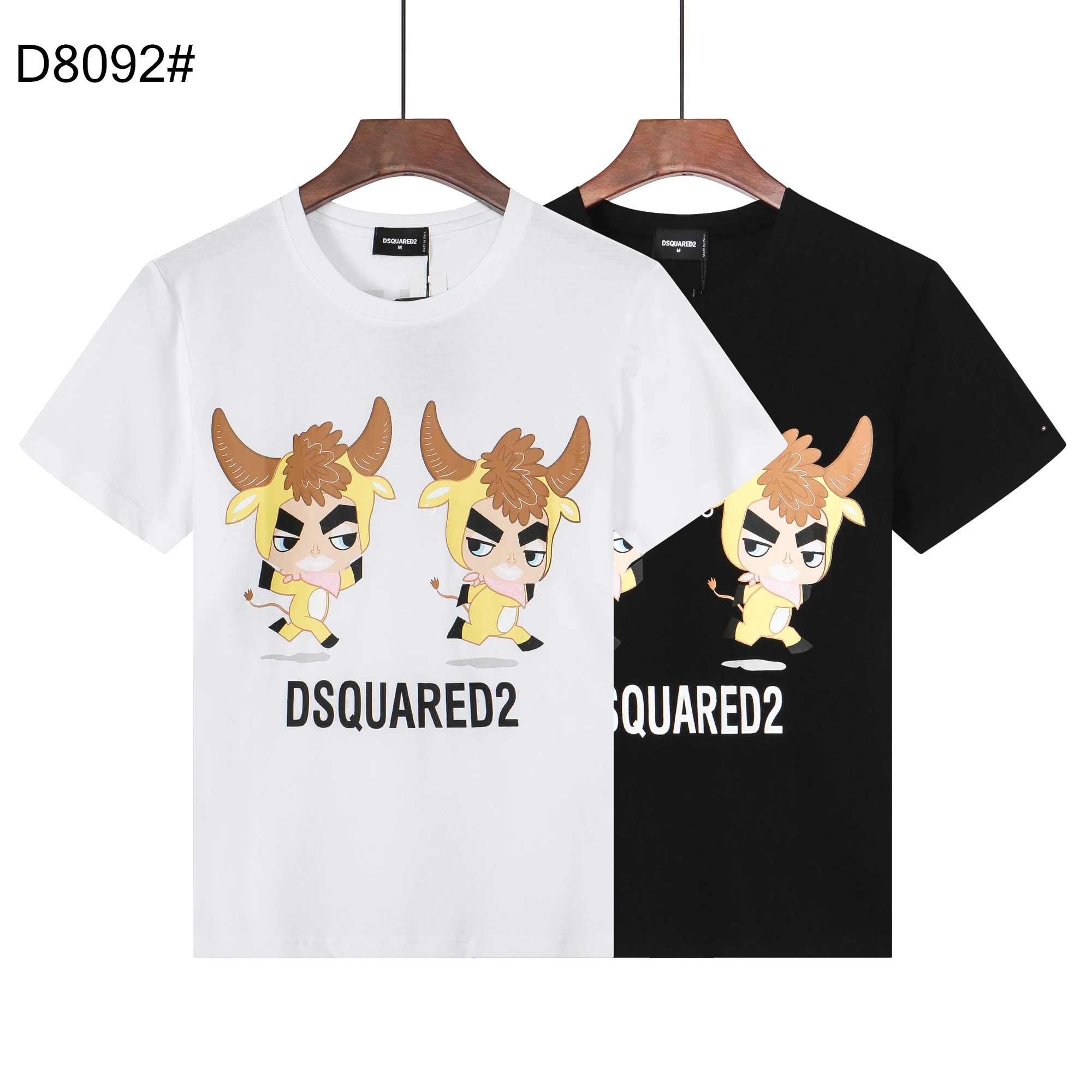 

Dsquared2 творческая корова ребенок мужчины женщины пары хлопок Повседневный Dsq2 короткий рукав D2 круглый вырез Футболка бойфренд подарок футбо...